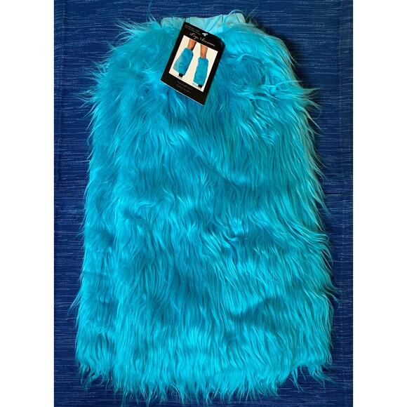 NWT Leg Avenue Blue Furry Leg Warmer Elastic 31B - Picture 1 of 3